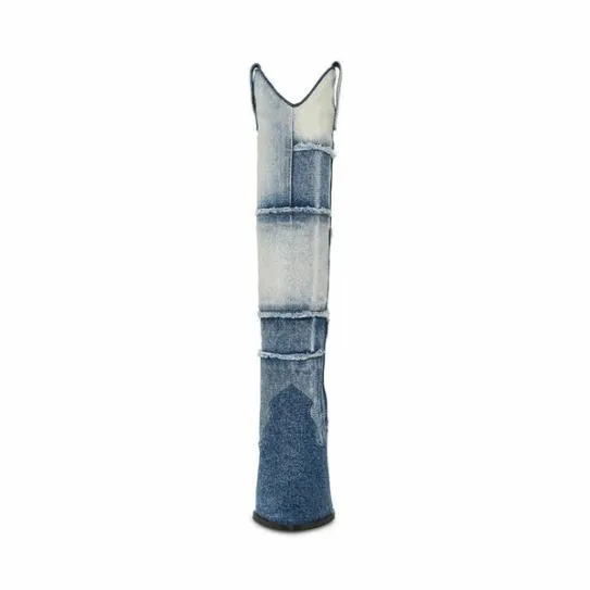 Women LASSO DENIM MULTI Denim Multi Steve Madden Boots and Booties Women LASSO DENIM MULTI Denim Multi Steve Madden Boots and Booties