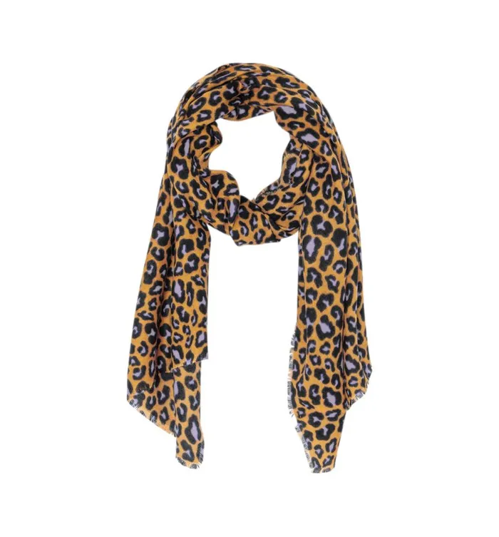 Women Leopardskin Pattern Scarf 8211 Violet Promod Scarves