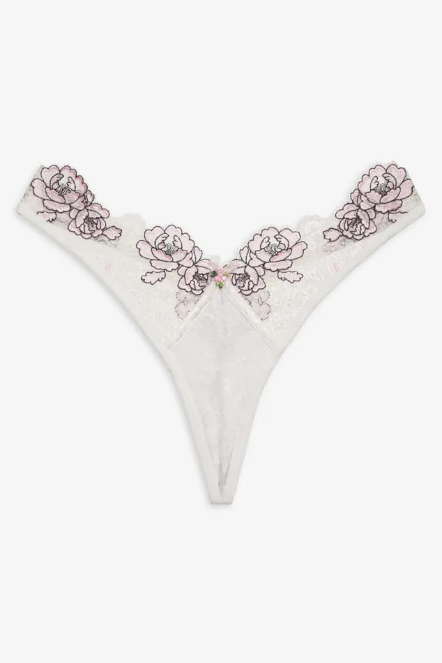 Women Lingerie For Love and Lemons Matilda Thong Panty White Women Lingerie For Love and Lemons Matilda Thong Panty White