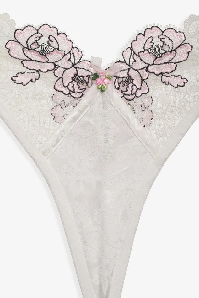 Women Lingerie For Love and Lemons Matilda Thong Panty White Women Lingerie For Love and Lemons Matilda Thong Panty White