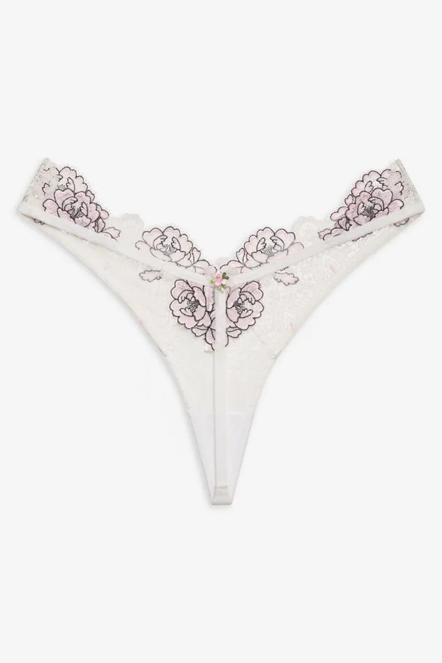 Women Lingerie For Love and Lemons Matilda Thong Panty White Women Lingerie For Love and Lemons Matilda Thong Panty White