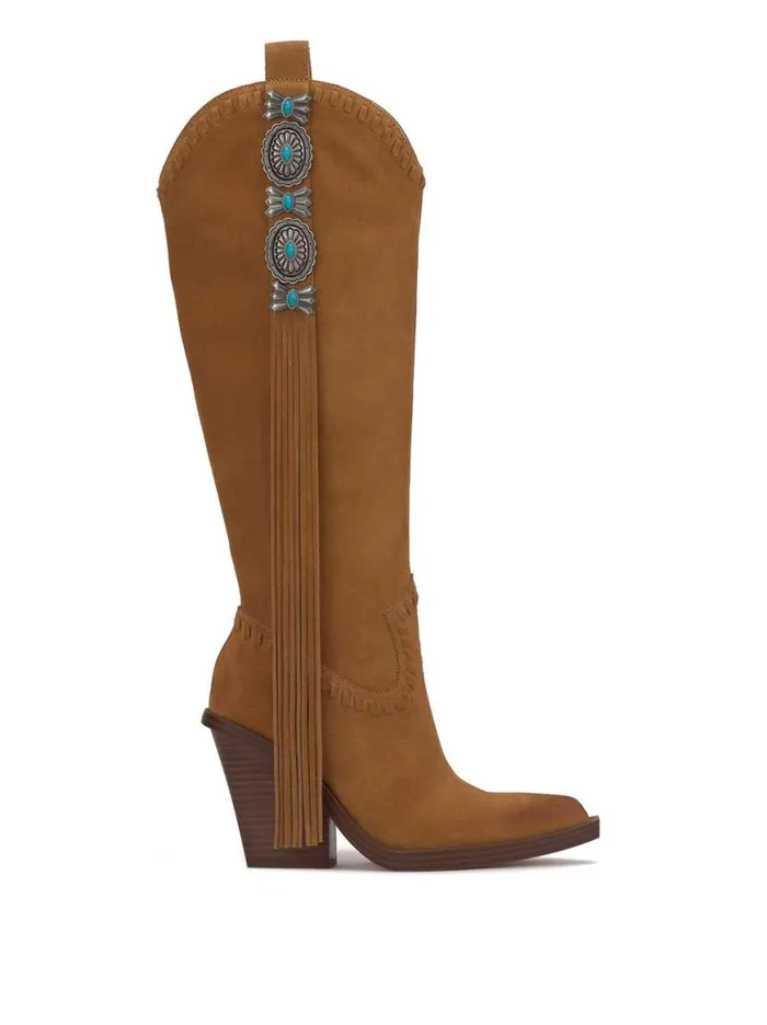 Women Lisabeth Western Tassel Boot In Brown Sugar Jessica Simpson Boots and Booties