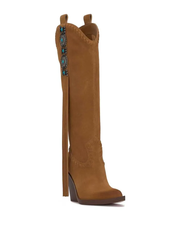 Women Lisabeth Western Tassel Boot In Brown Sugar Jessica Simpson Boots and Booties