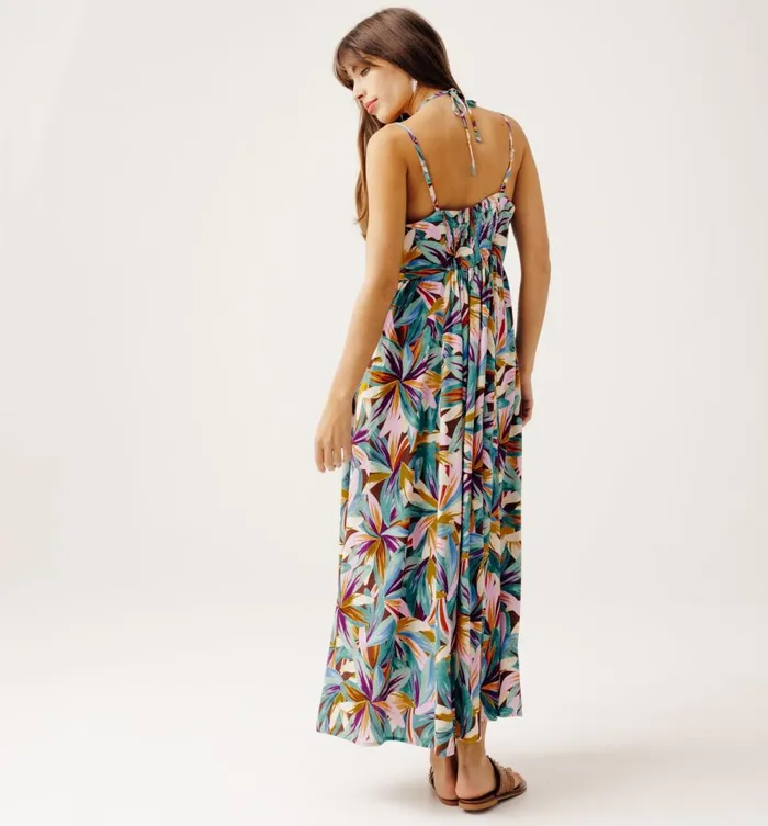 Women Long Patterned Dress 8211 Green Print Promod Dresses Women Long Patterned Dress 8211 Green Print Promod Dresses