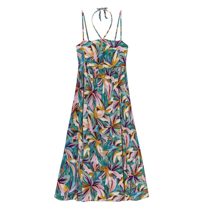 Women Long Patterned Dress 8211 Green Print Promod Dresses Women Long Patterned Dress 8211 Green Print Promod Dresses