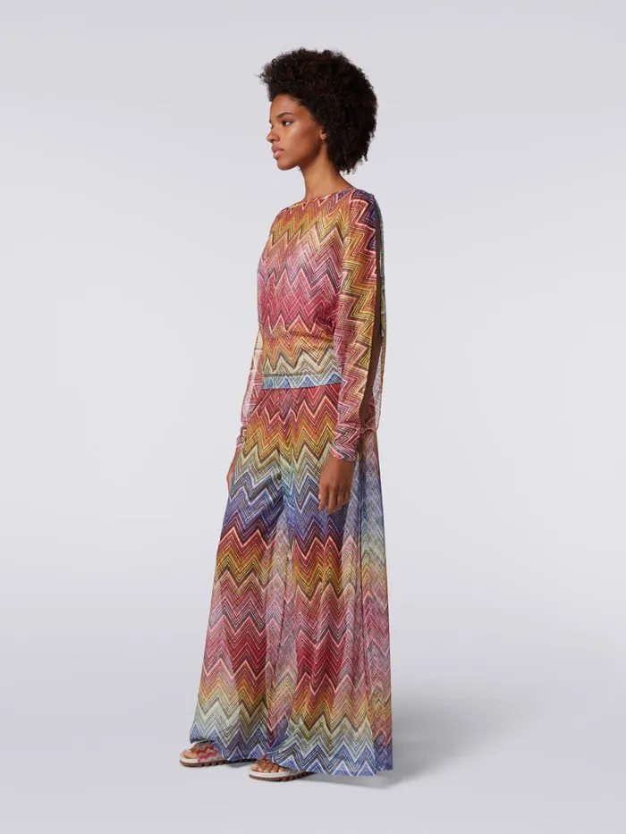 Women LongSleeved Blouse In Zigzag Print Fabric Multicoloured Missoni Beachwear