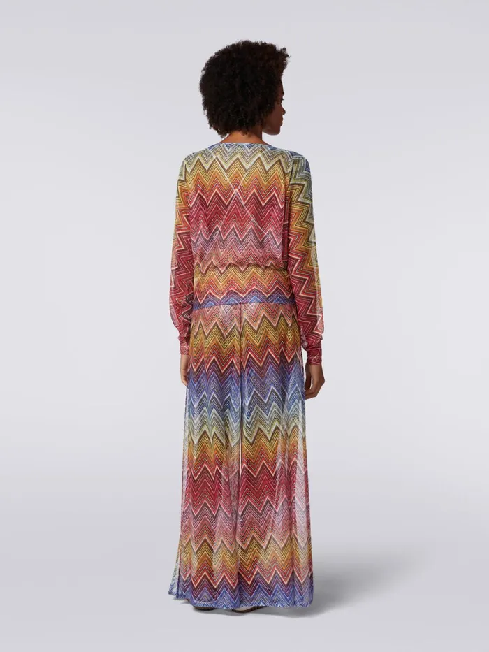 Women LongSleeved Blouse In Zigzag Print Fabric Multicoloured Missoni Beachwear