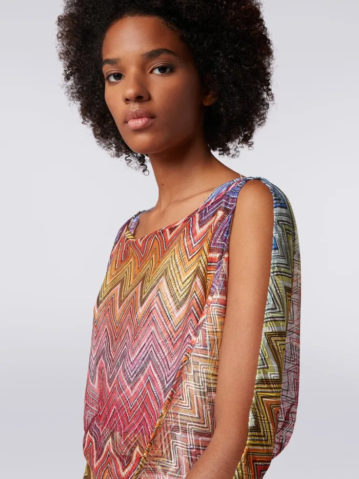 Women LongSleeved Blouse In Zigzag Print Fabric Multicoloured Missoni Beachwear