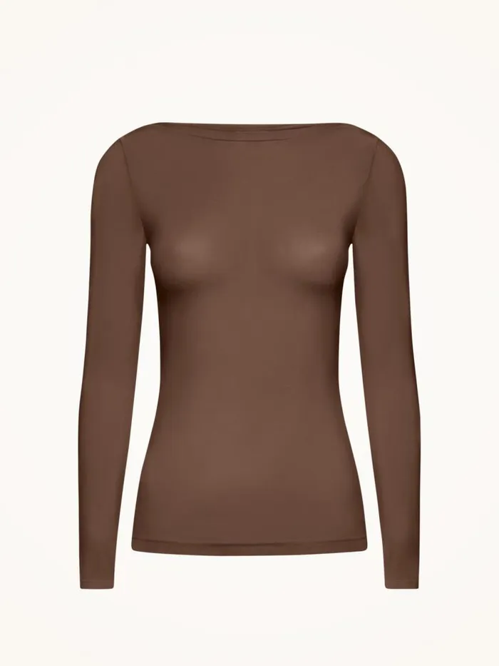 Women Longsleeved Tops Wolford Buenos Aires Top Long Sleeves Umber