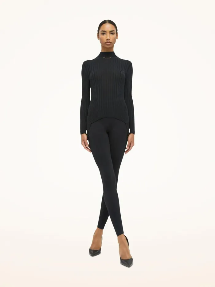 Women Longsleeved Tops Wolford Cashmere Top Long Sleeves Black