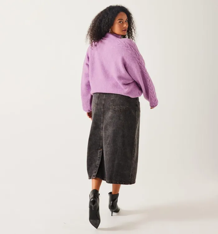 Women Loose RaisedNeckline Jumper 8211 Lilac Promod Jumpers And Cardigans Women Loose RaisedNeckline Jumper 8211 Lilac Promod Jumpers And Cardigans