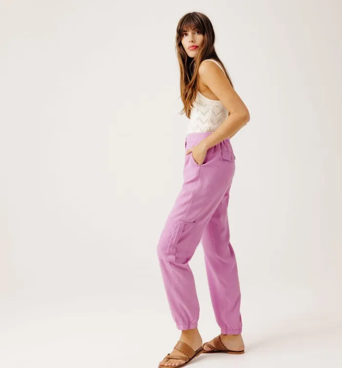 Women Lyocell Cargo Trousers 8211 Lilac Promod Trousers Women Lyocell Cargo Trousers 8211 Lilac Promod Trousers