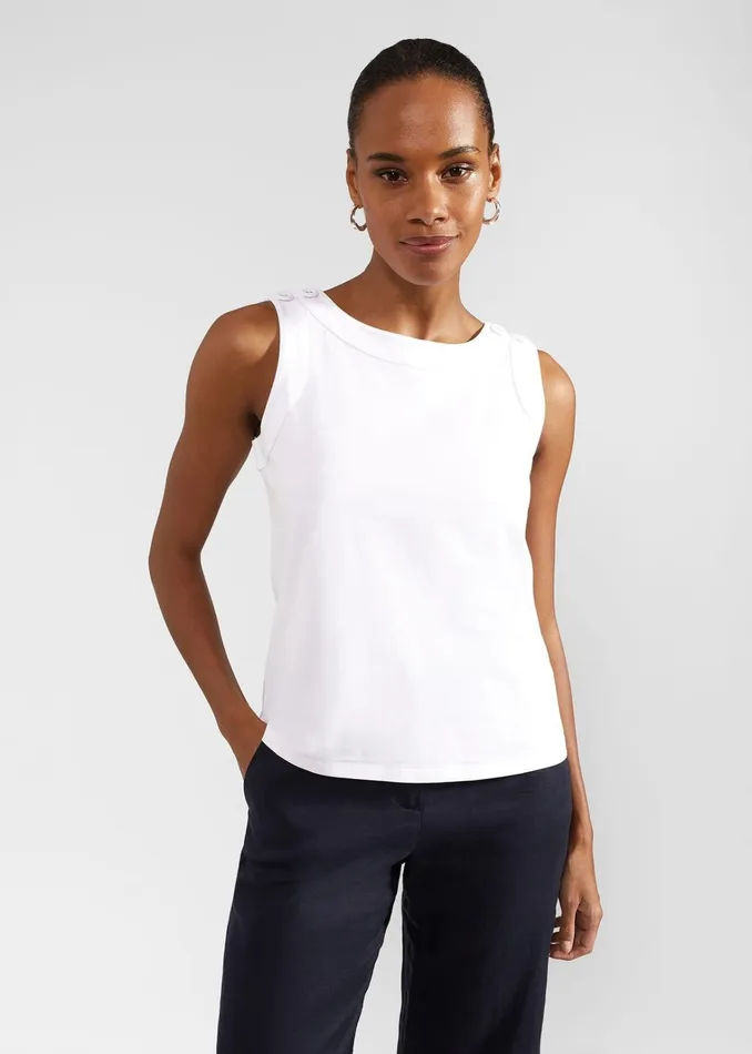 Women Maddy Cotton Top White Hobbs Tops