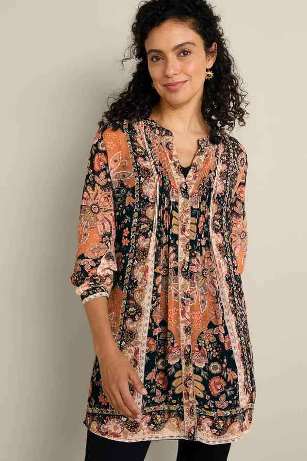 Women Makara Tunic Top and Tank San Fran Scarf Black Soft Surroundings Tops