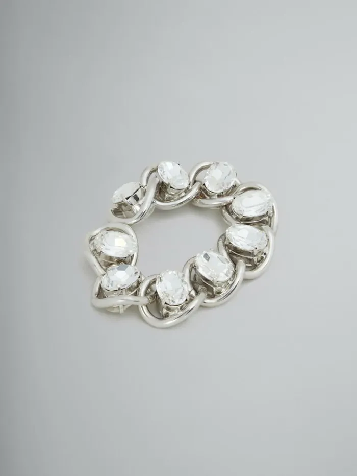 Women Marni Bracelets Chunky Chain Bracelet With Rhinestones