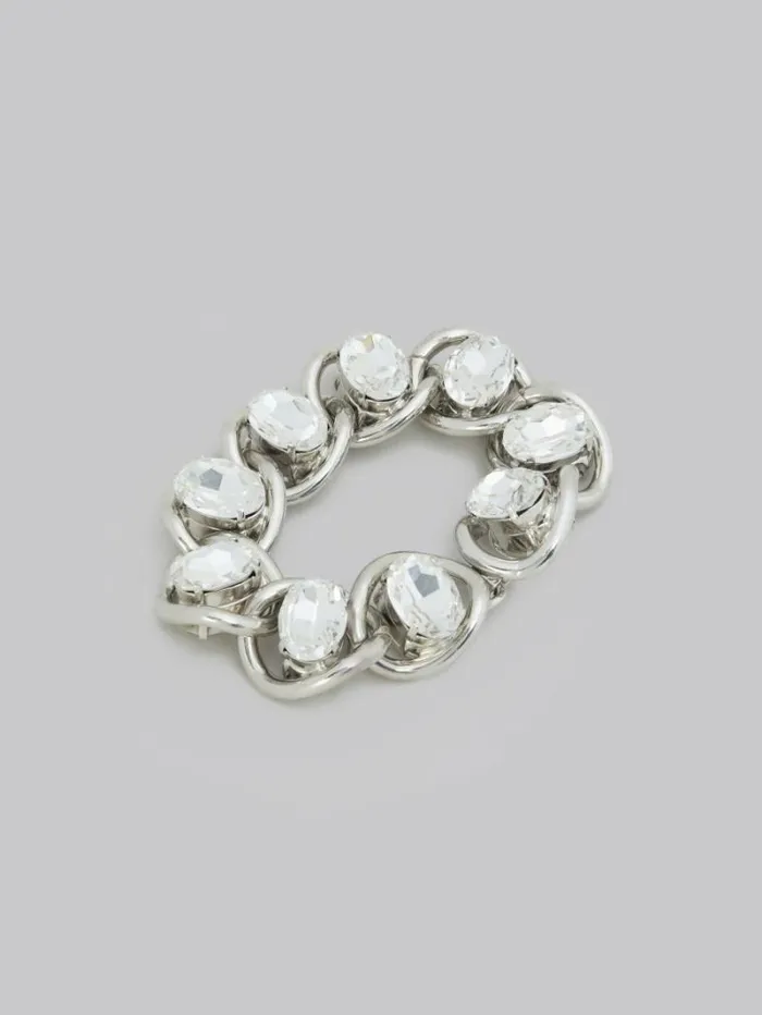 Women Marni Bracelets Chunky Chain Bracelet With Rhinestones