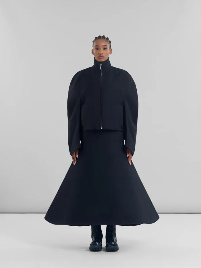 Women Marni Coats and Jackets Black Organic Cotton Padded Jacket