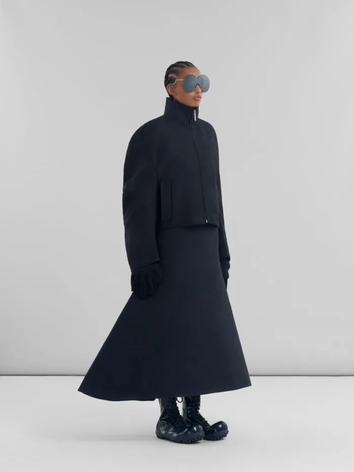 Women Marni Coats and Jackets Black Organic Cotton Padded Jacket
