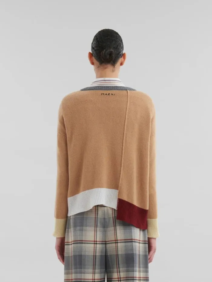 Women Marni Knitwear Brown ColourBlock Cashmere Jumper