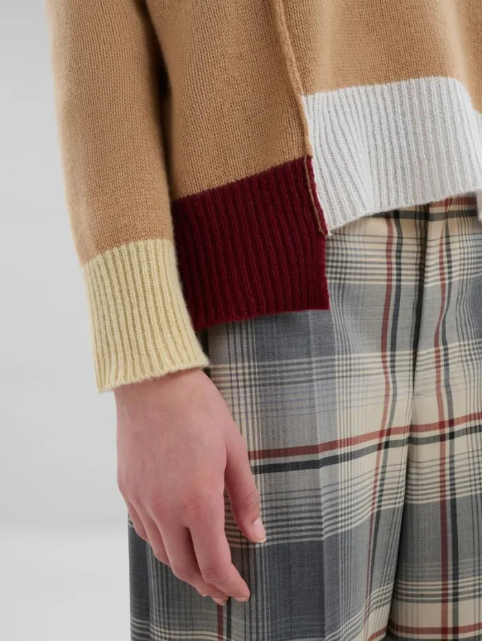 Women Marni Knitwear Brown ColourBlock Cashmere Jumper