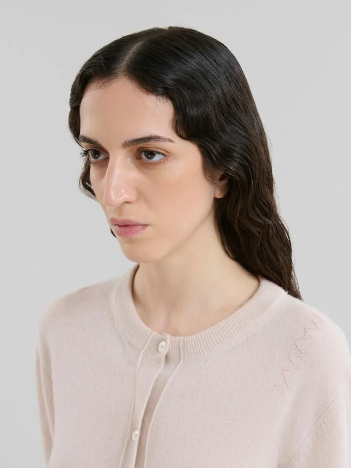 Women Marni Knitwear Peach Pink Wool And Cashmere Color Block Cardigan