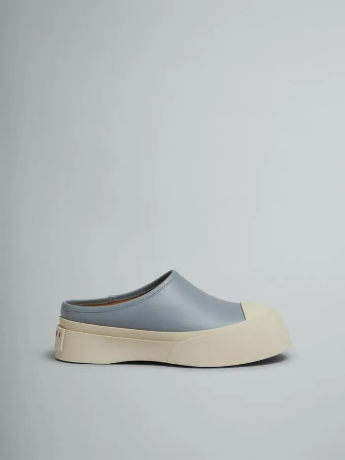 Women Marni Pablo Grey Leather Pablo Sabot