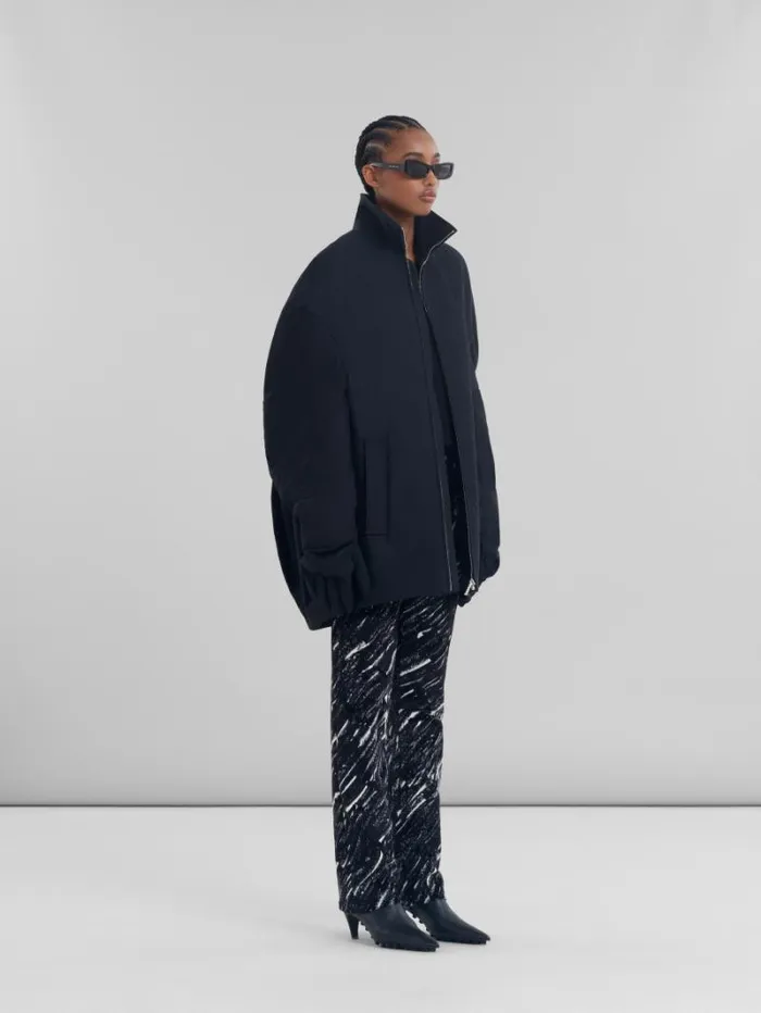 Women Marni Pants Black Flocked Jeans With Crayon Print