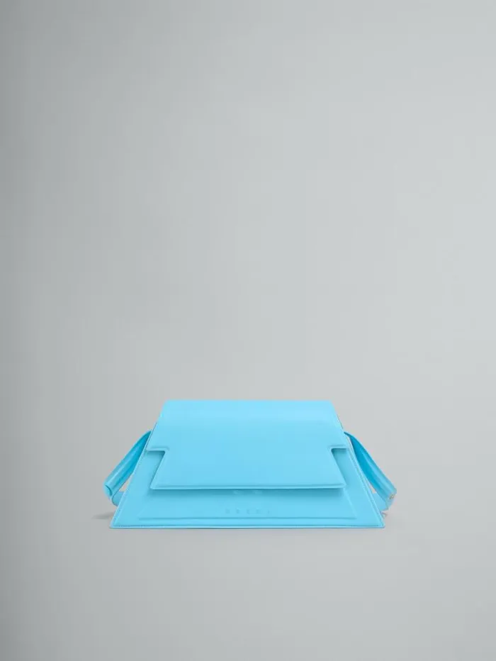 Women Marni Shoulder Bags Medium Trunkoise Bag In Smooth Light Blue Leather