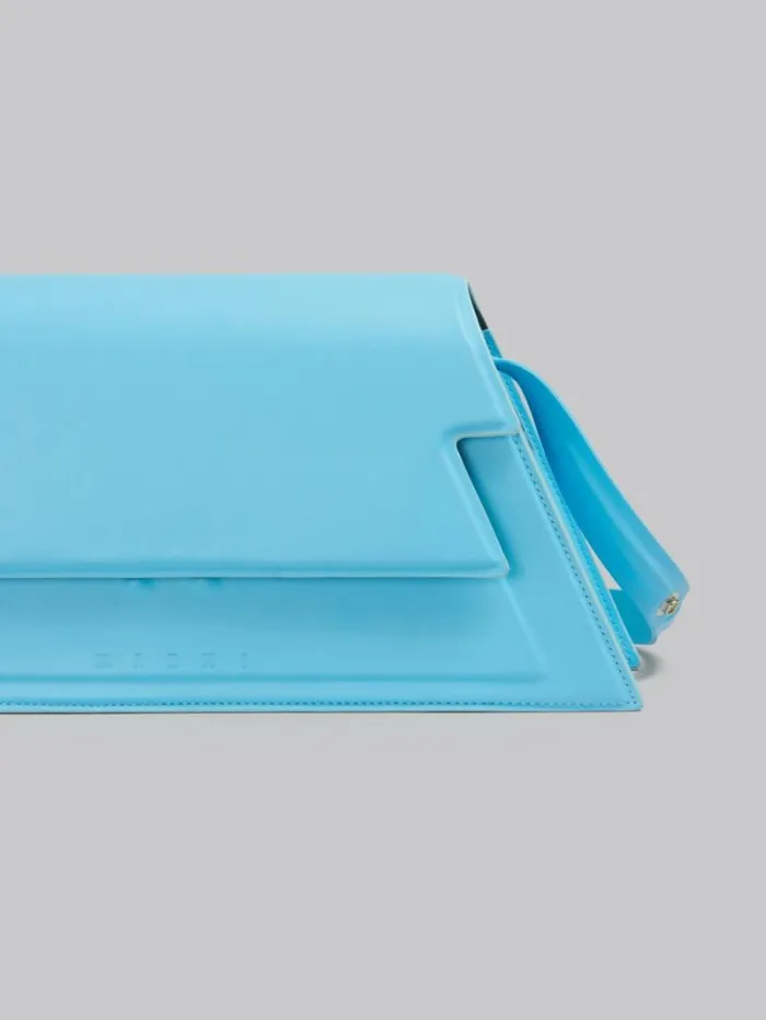 Women Marni Shoulder Bags Medium Trunkoise Bag In Smooth Light Blue Leather