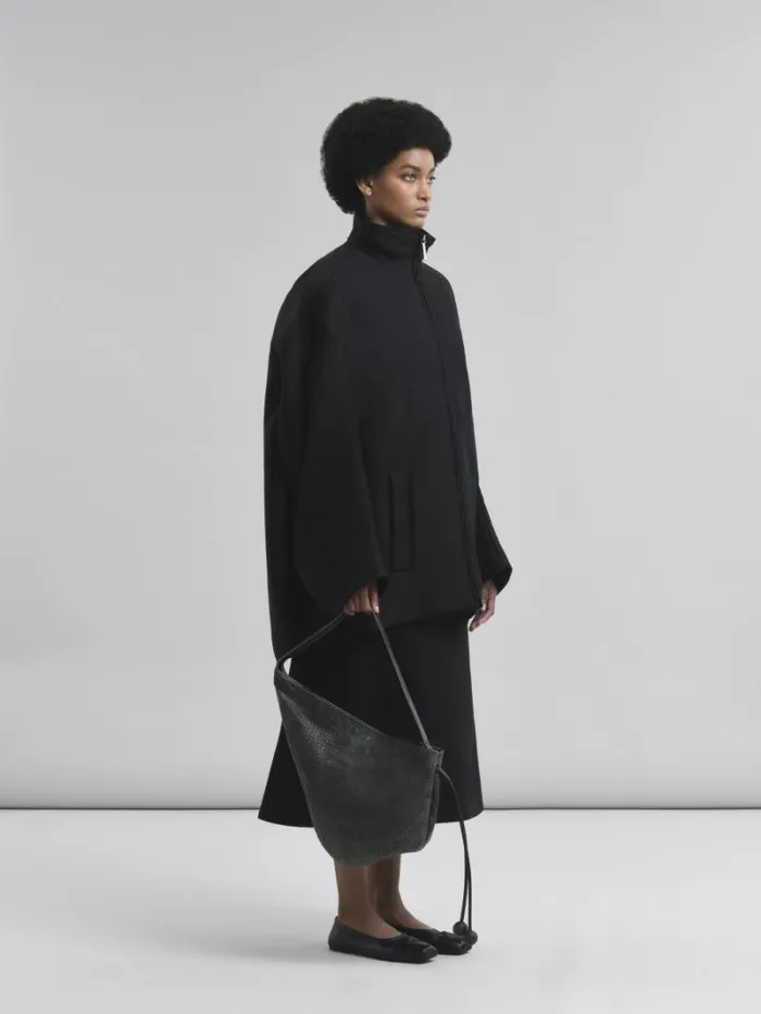 Women Marni Skirts Black Organic Cotton Satin Flared Skirt
