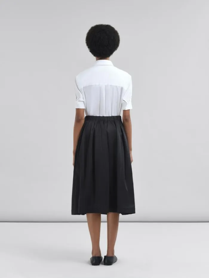 Women Marni Skirts Black Taffeta Wide Skirt With Marni Symbol