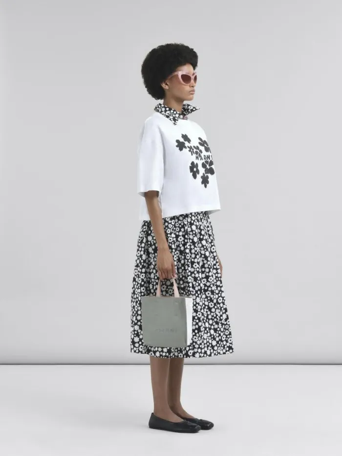 Women Marni Tops and Tshirts Daisy Garden Print Jersey Cotton TShirt