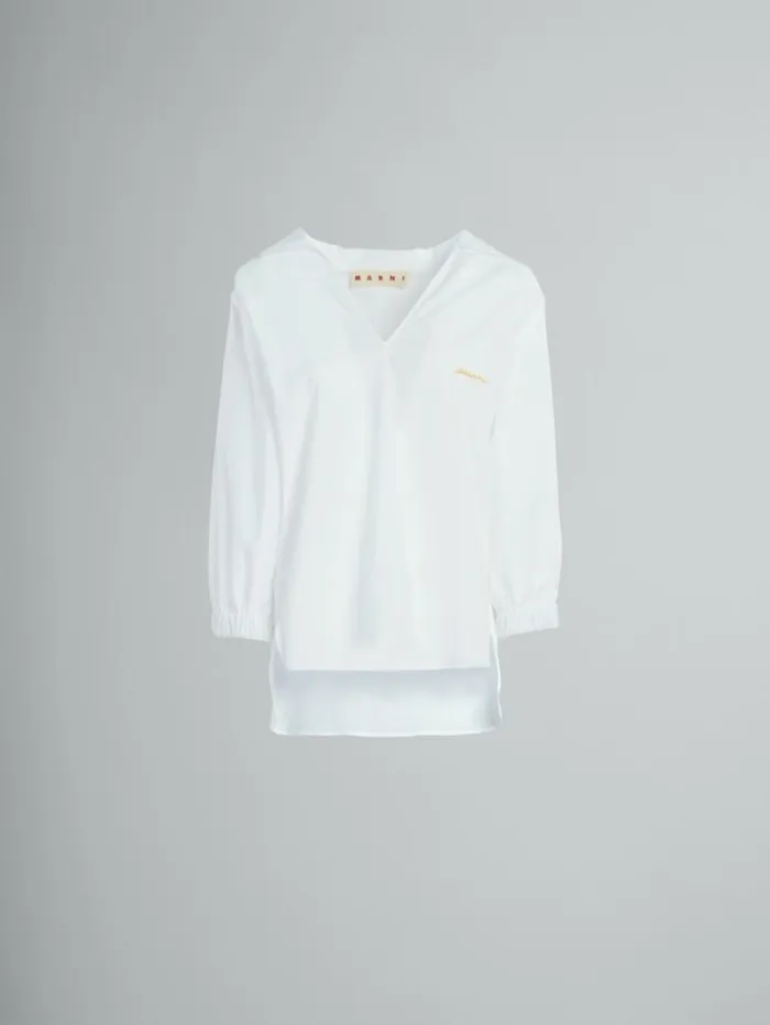 Women Marni Tops and Tshirts SquareNeck Top In White Organic Poplin