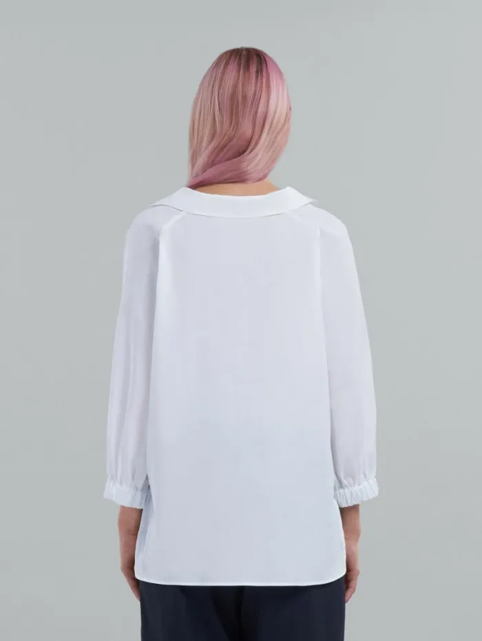 Women Marni Tops and Tshirts SquareNeck Top In White Organic Poplin