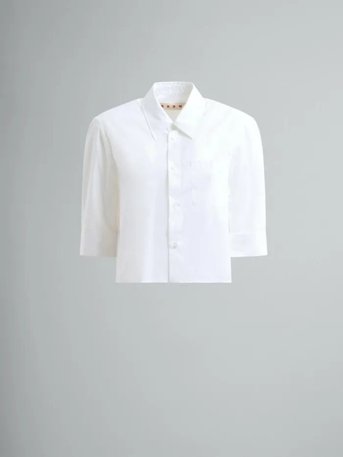 Women Marni Tops and Tshirts White Poplin Cocoon Shirt