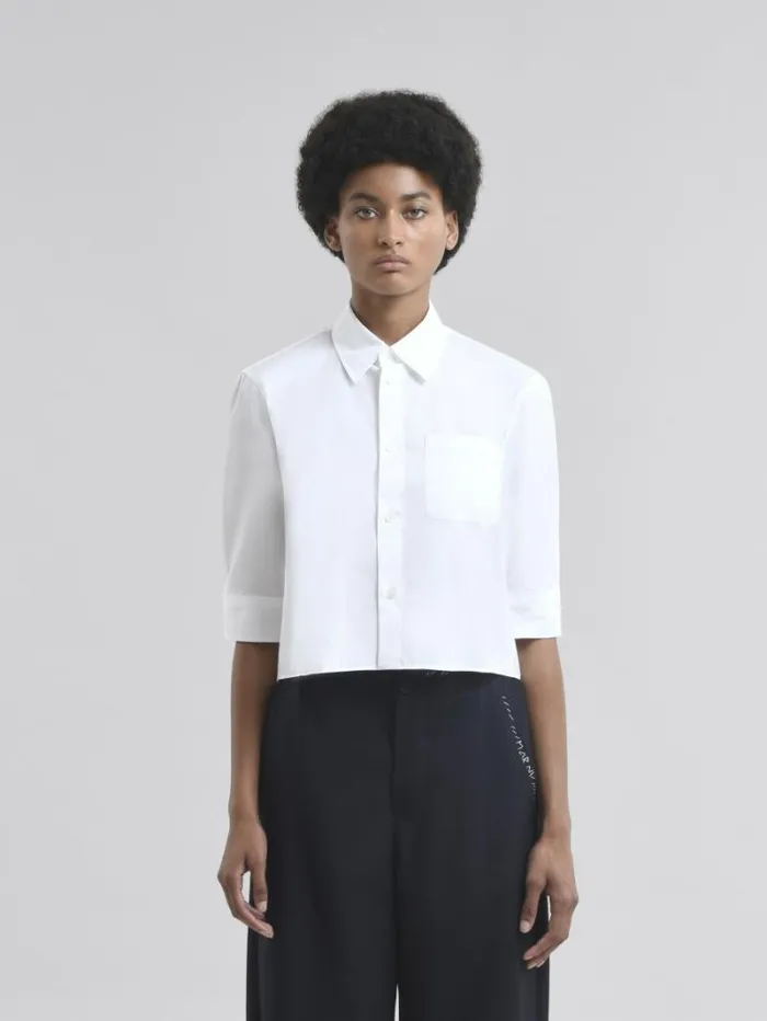 Women Marni Tops and Tshirts White Poplin Cocoon Shirt