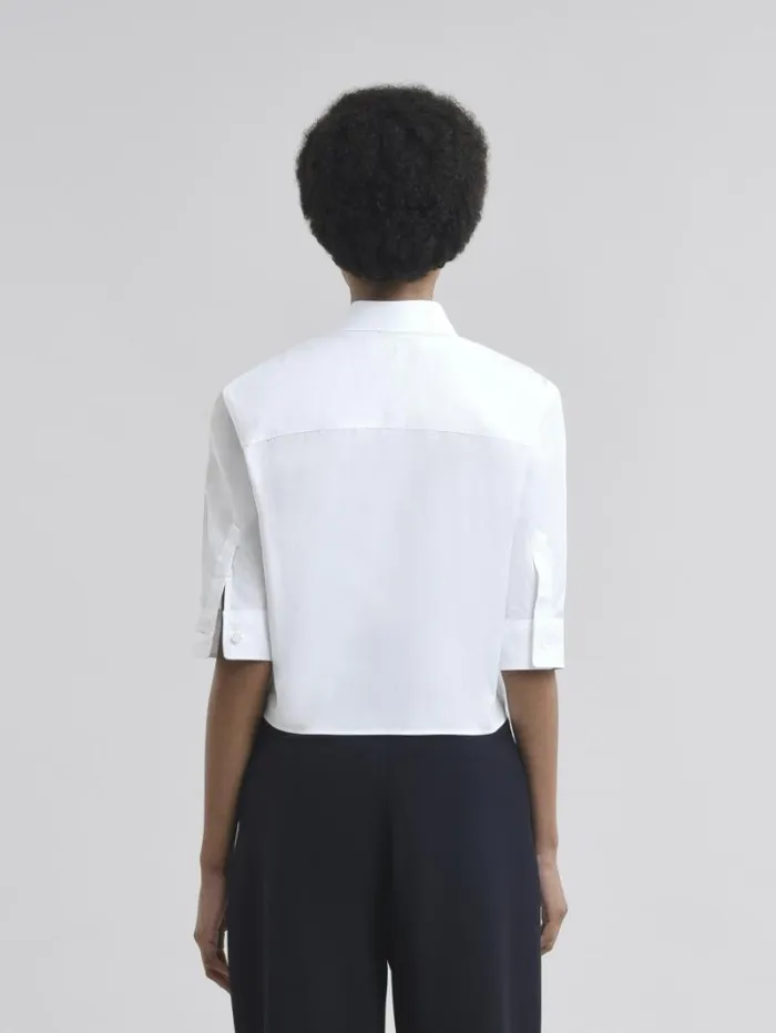 Women Marni Tops and Tshirts White Poplin Cocoon Shirt