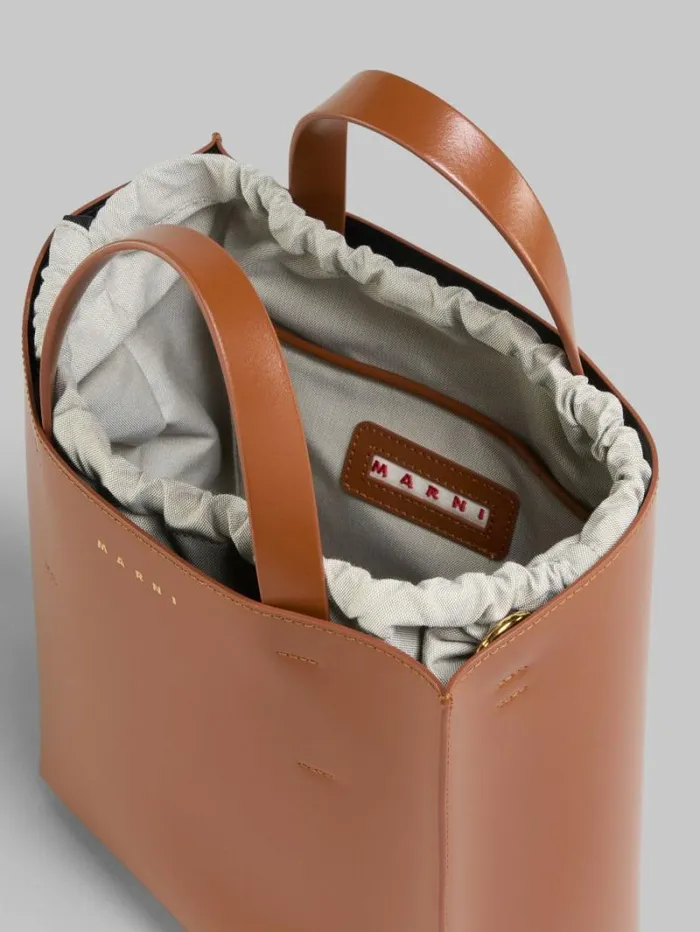 Women Marni Tote Bags Museo Small Bag In Brown Leather
