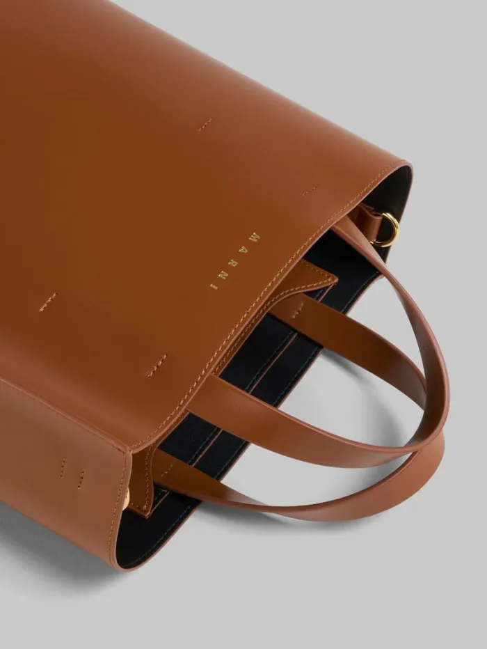 Women Marni Tote Bags Museo Small Bag In Brown Leather