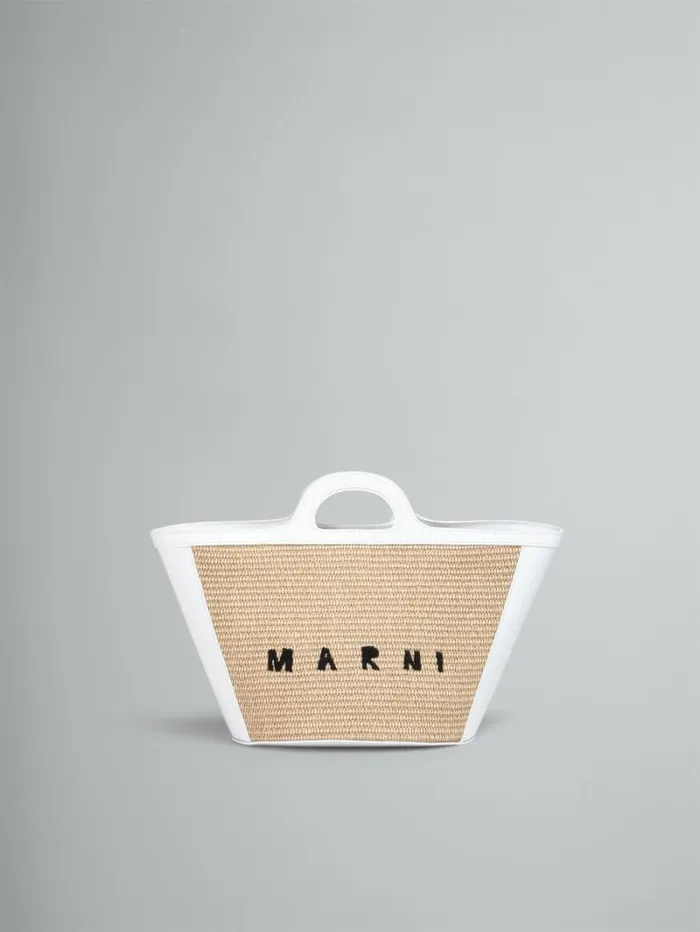 Women Marni Tropicalia Bag Tropicalia Small Bag In White Leather And RaffiaEffect Fabric Women Marni Tropicalia Bag Tropicalia Small Bag In White Leather And RaffiaEffect Fabric