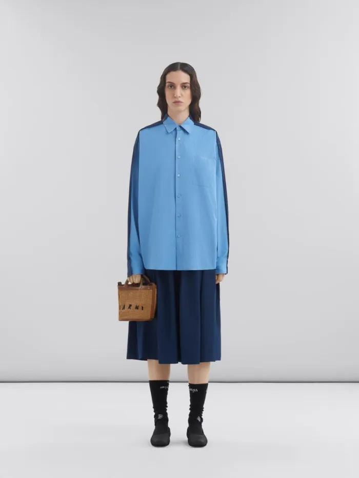 Women Marni Tropicalia Bag Tropicalia Small Bucket Bag In Brown Leather And RaffiaEffect Fabric
