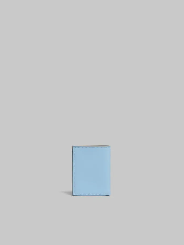 Women Marni Wallets and Small Leather Goods Blue Leather Bifold Wallet With Raised Marni Logo