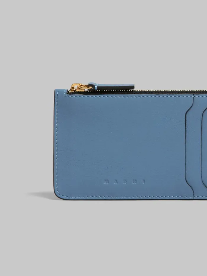 Women Marni Wallets and Small Leather Goods Grey Leather Card Case