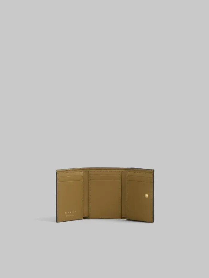 Women Marni Wallets and Small Leather Goods Trifold Wallet In Light Blue Antique Pink And Green Saffiano Leather