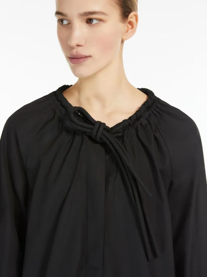 Women Max Mara Blouses Oversize Poplin Shirt Black