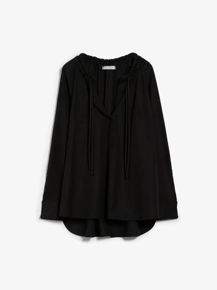 Women Max Mara Blouses Oversize Poplin Shirt Black