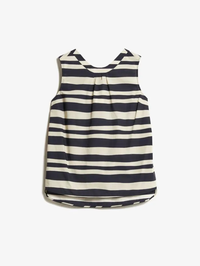 Women Max Mara Blouses Printed Cotton Top Ultramarine