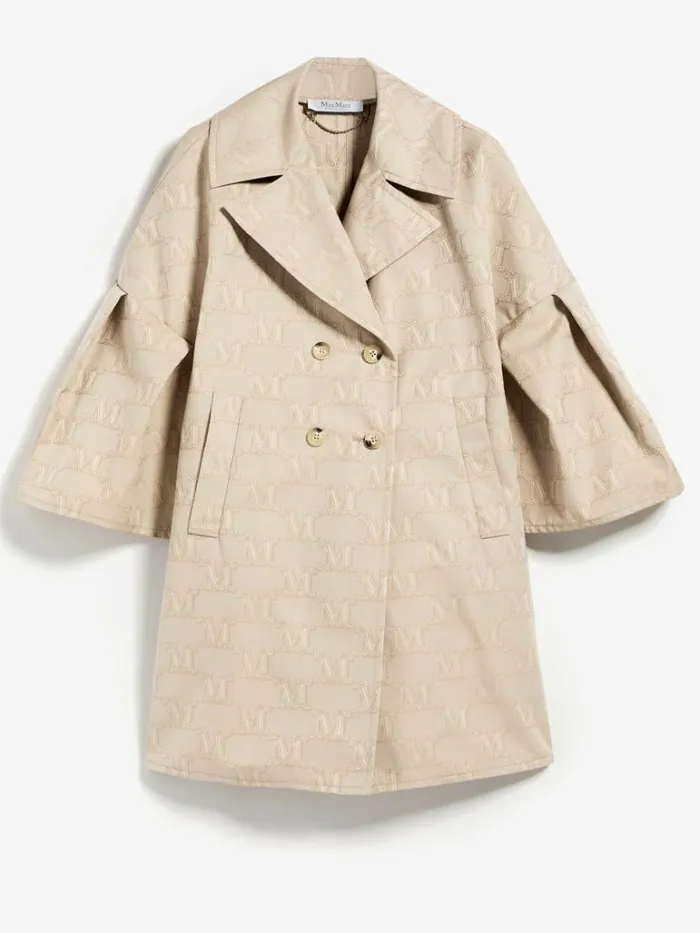 Women Max Mara Capes Cloak In Jacquard Gabardine Beige