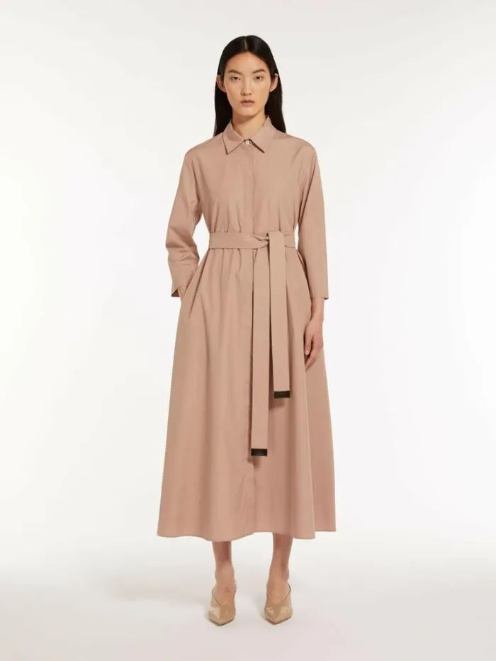 Women Max Mara Dresses Cotton Poplin Shirt Dress Powder