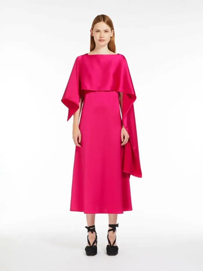 Women Max Mara Dresses Fluid Satin Dress Fuchsia
